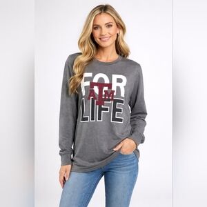 NWT Texas A&M Gameday Long Sleeve Gray & Maroon sz L #432